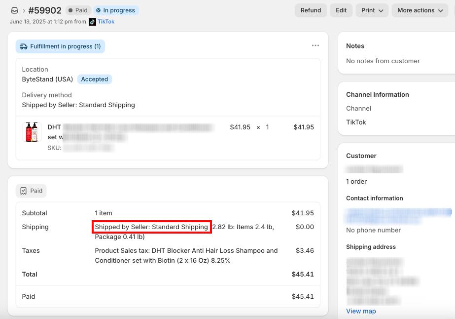 how to locate a shipping title in shopify orders